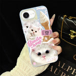 Custodia ibrida PC TPU con motivo gatti per iPhone