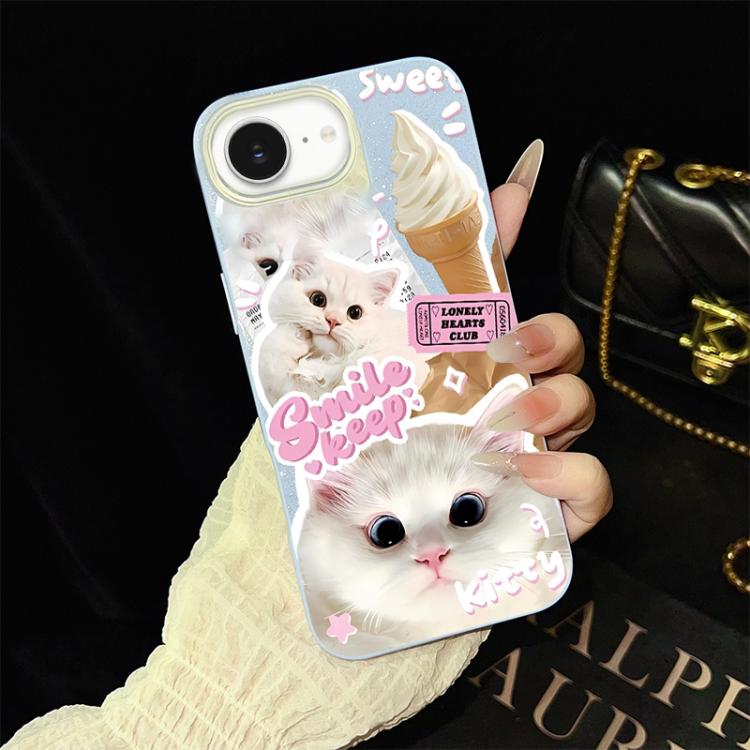 Custodia ibrida PC TPU con motivo gatti per iPhone