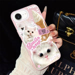 Custodia ibrida PC TPU con motivo gatti per iPhone