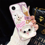 Custodia ibrida PC TPU con motivo gatti per iPhone
