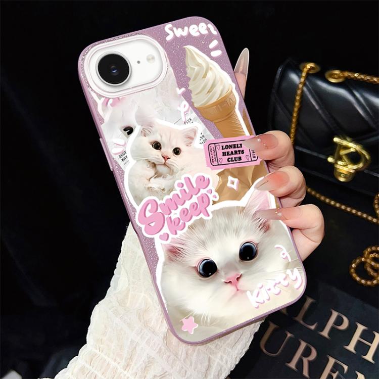 Custodia ibrida PC TPU con motivo gatti per iPhone