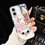 Custodia ibrida PC TPU con motivo gatti per iPhone