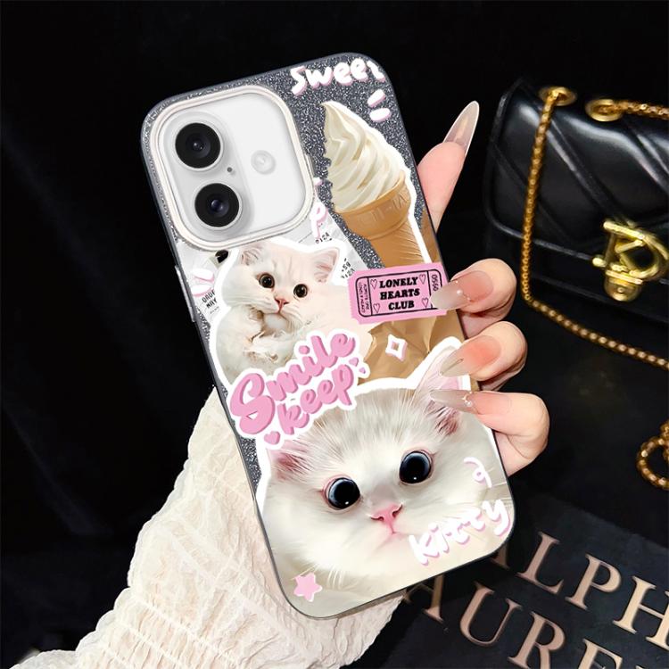 Custodia ibrida PC TPU con motivo gatti per iPhone
