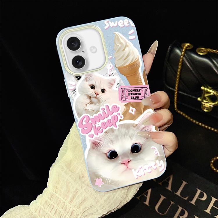 Custodia ibrida PC TPU con motivo gatti per iPhone