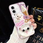 Custodia ibrida PC TPU con motivo gatti per iPhone