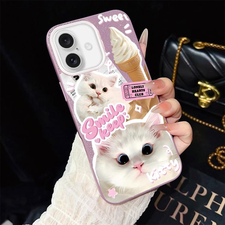Custodia ibrida PC TPU con motivo gatti per iPhone