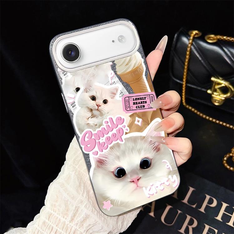 Custodia ibrida PC TPU con motivo gatti per iPhone