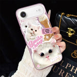 Custodia ibrida PC TPU con motivo gatti per iPhone
