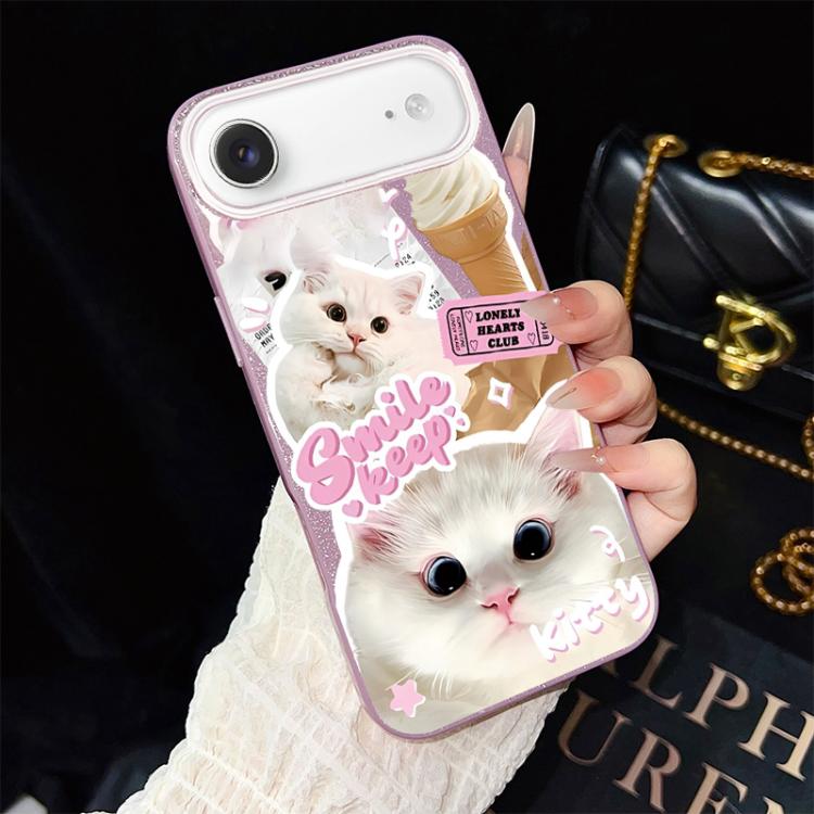 Custodia ibrida PC TPU con motivo gatti per iPhone