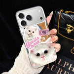 Custodia ibrida PC TPU con motivo gatti per iPhone