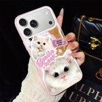 Custodia ibrida PC TPU con motivo gatti per iPhone