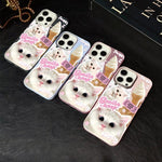 Custodia ibrida PC TPU con motivo gatti per iPhone