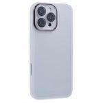 WANLONFENG Custodia per telefono in TPU traslucido con cornice galvanizzata e pellicola protettiva per lo schermo, For iPhone 16 Pro, For iPhone 16