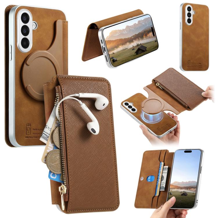 Custodia portafoglio con cerniera magnetica per Galaxy A05, A05s e A25 5G