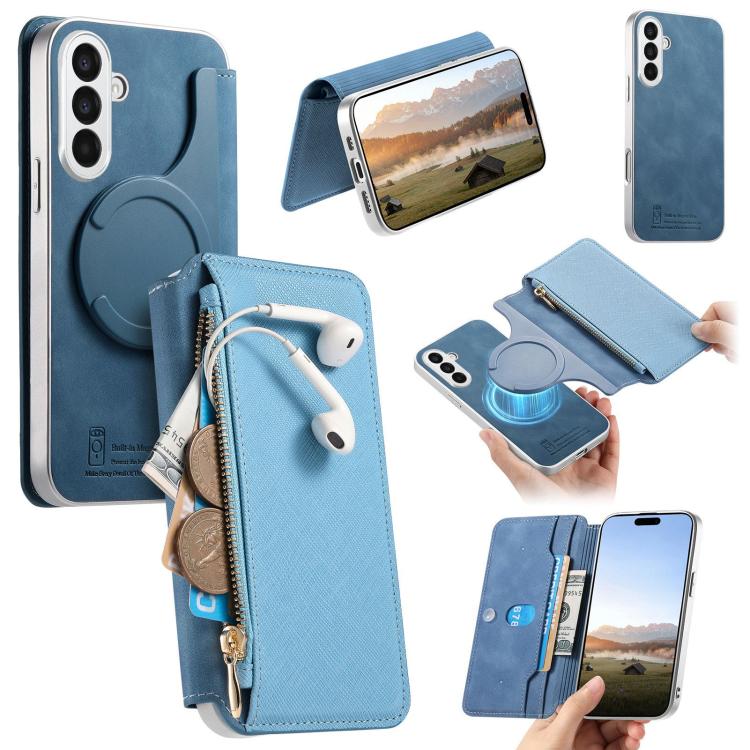 Custodia portafoglio con cerniera magnetica per Galaxy A55 5G, A35 5G e A15