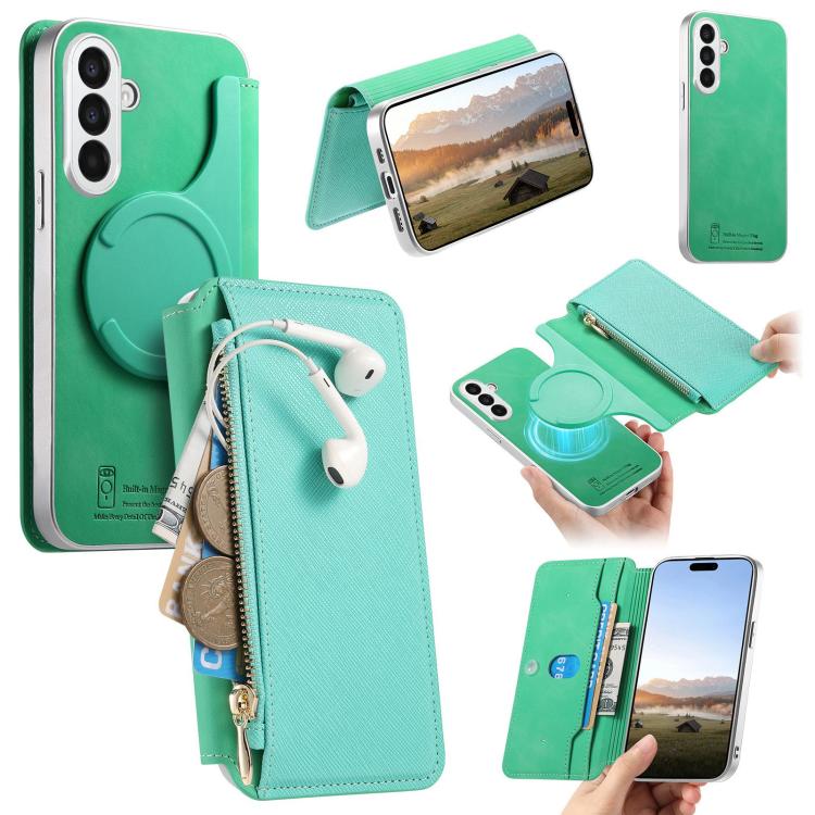 Custodia portafoglio con cerniera magnetica per Galaxy A55 5G, A35 5G e A15