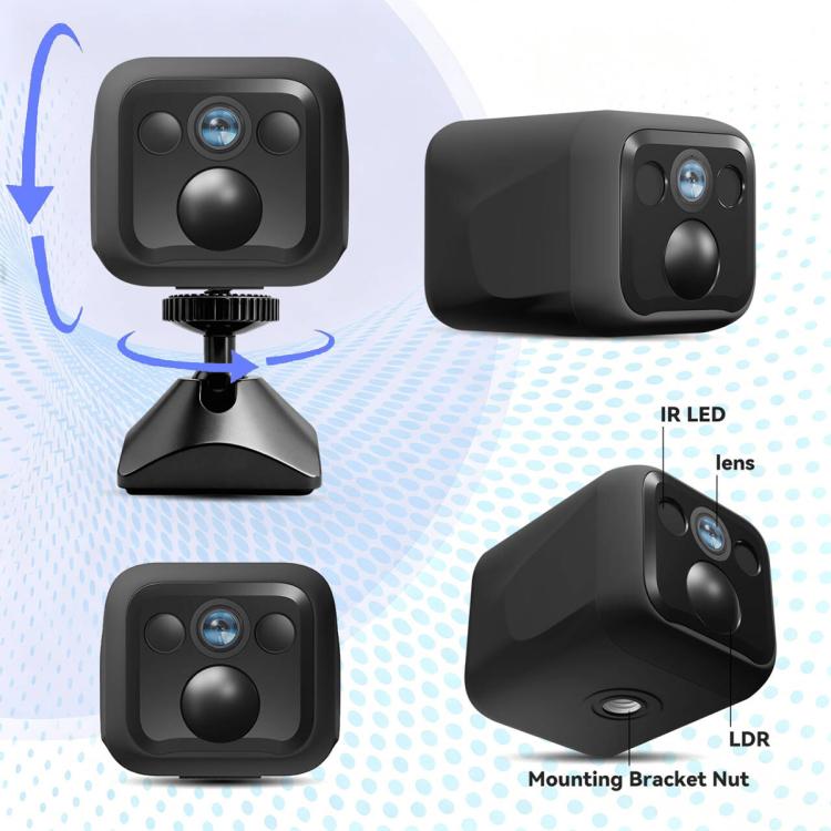 Telecamera Wi-Fi HD 4K con visione notturna e rilevamento