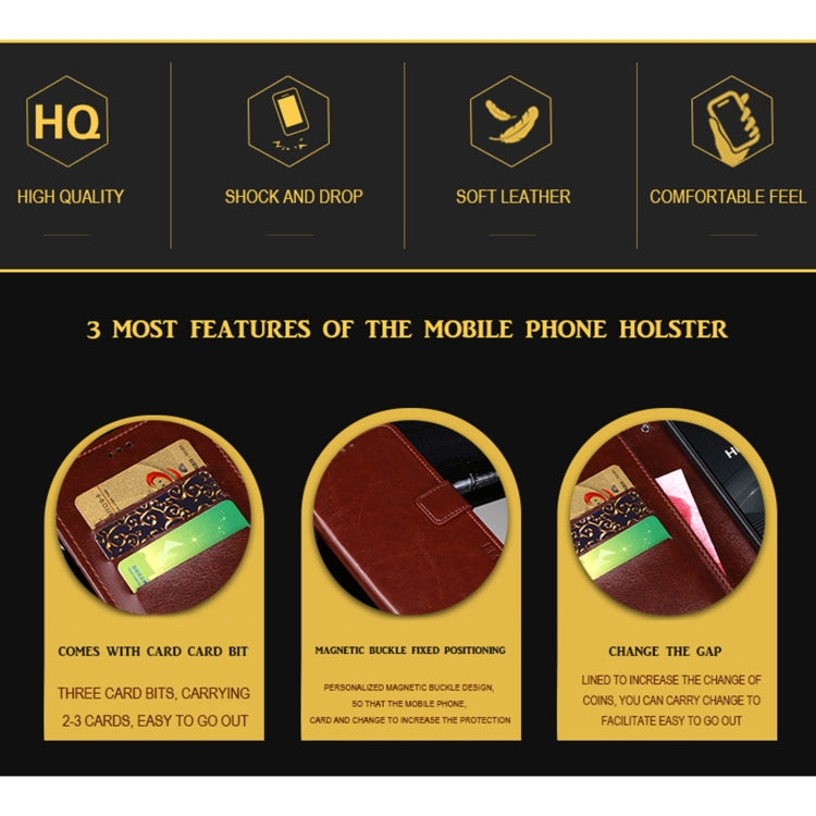 Custodia in pelle a vibrazione orizzontale con supporto e slot carte per OPPO