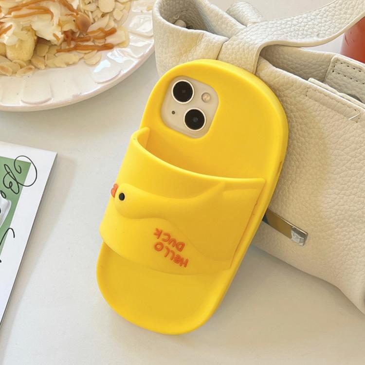 Custodia in silicone con design pantofola per iPhone 15-17