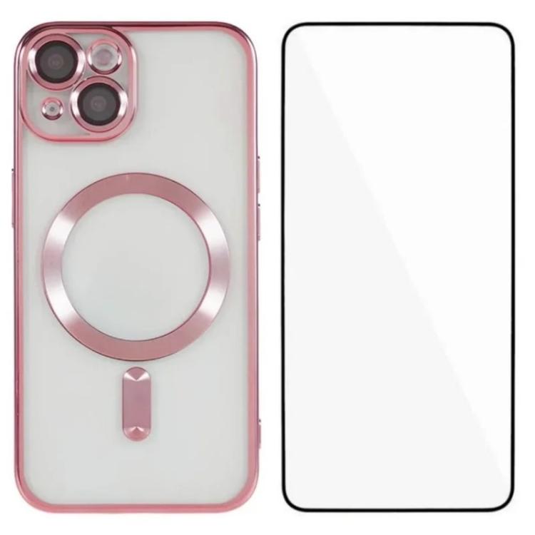 Custodia magnetica in TPU con vetro per iPhone 12 e 13
