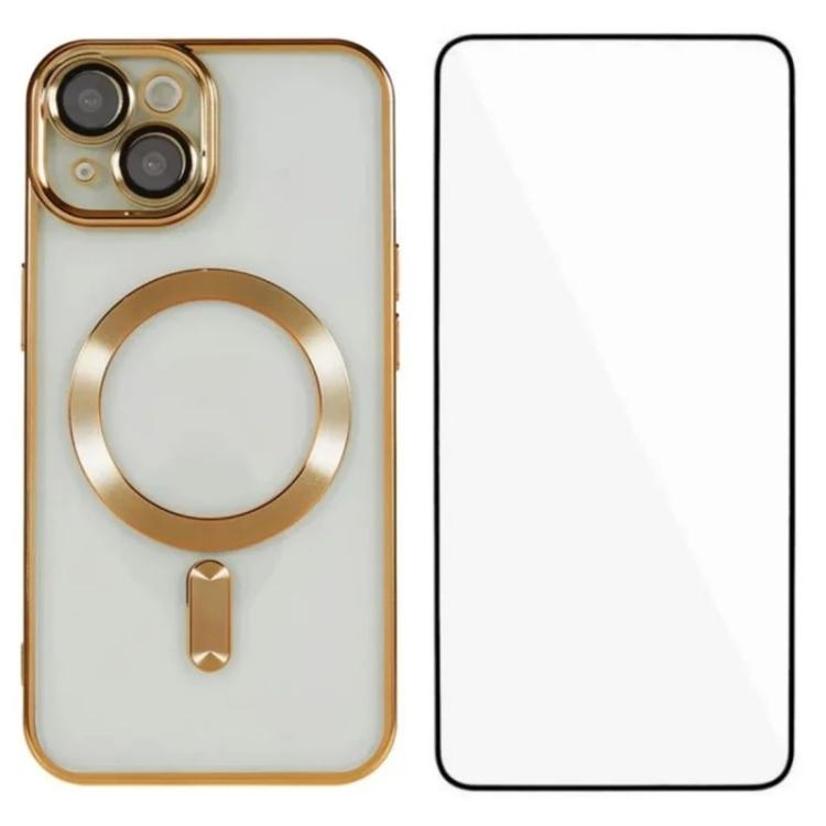 Custodia magnetica in TPU con vetro per iPhone 12 e 13