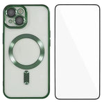 Custodia magnetica in TPU con vetro per iPhone 12 e 13