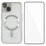Custodia magnetica in TPU con vetro per iPhone 12 e 13