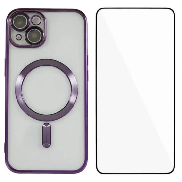 Custodia magnetica in TPU con vetro per iPhone 12 e 13