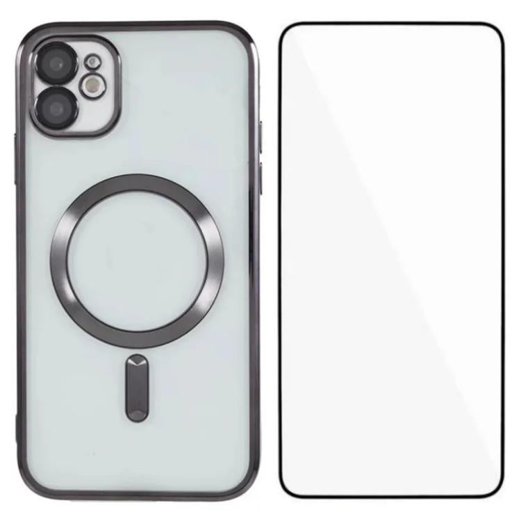 Custodia magnetica in TPU con vetro per iPhone 12 e 13