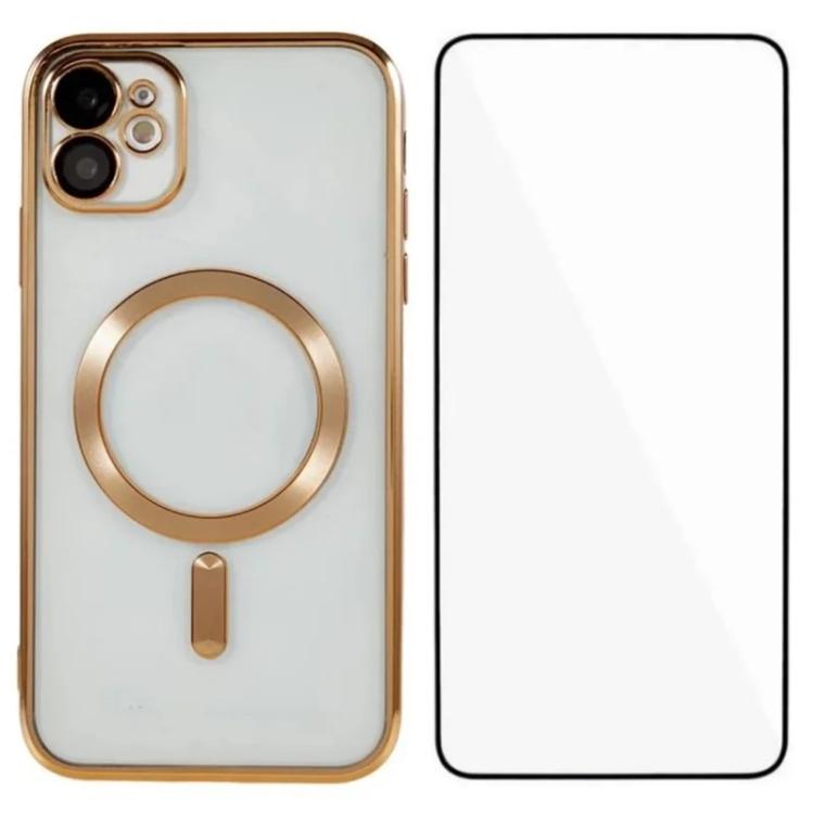 Custodia magnetica in TPU con vetro per iPhone 12 e 13