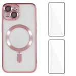 Custodia magnetica in TPU con pellicole per iPhone 15, 14, 14 Pro