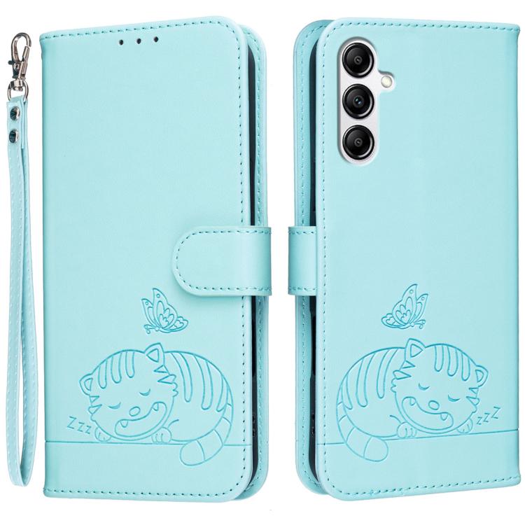 Custodia in ecopelle con cinturino e protezione RFID per Galaxy A54 e A14 5G