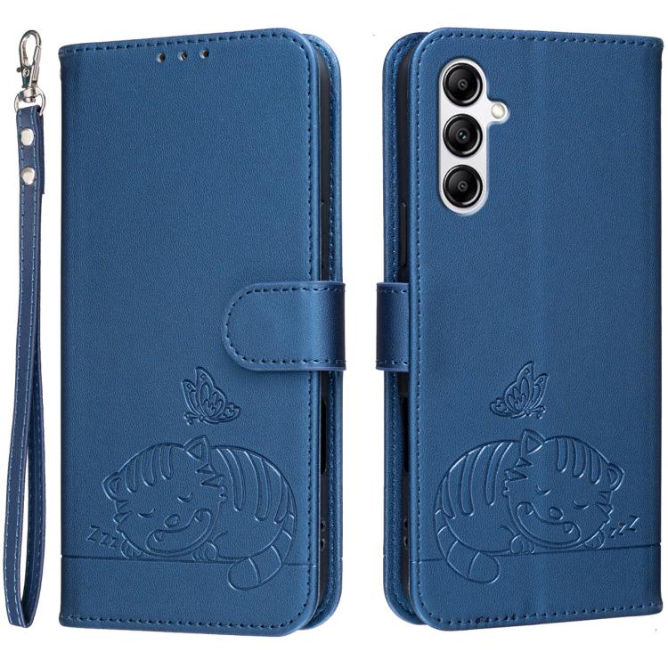 Custodia in ecopelle con cinturino e protezione RFID per Galaxy A54 e A14 5G