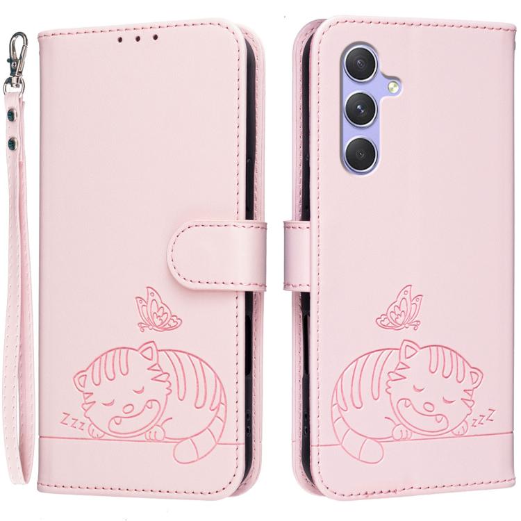 Custodia in ecopelle con cinturino e protezione RFID per Galaxy A54 e A14 5G