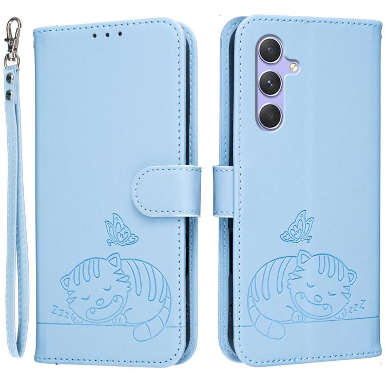 Custodia in ecopelle con cinturino e protezione RFID per Galaxy A54 e A14 5G