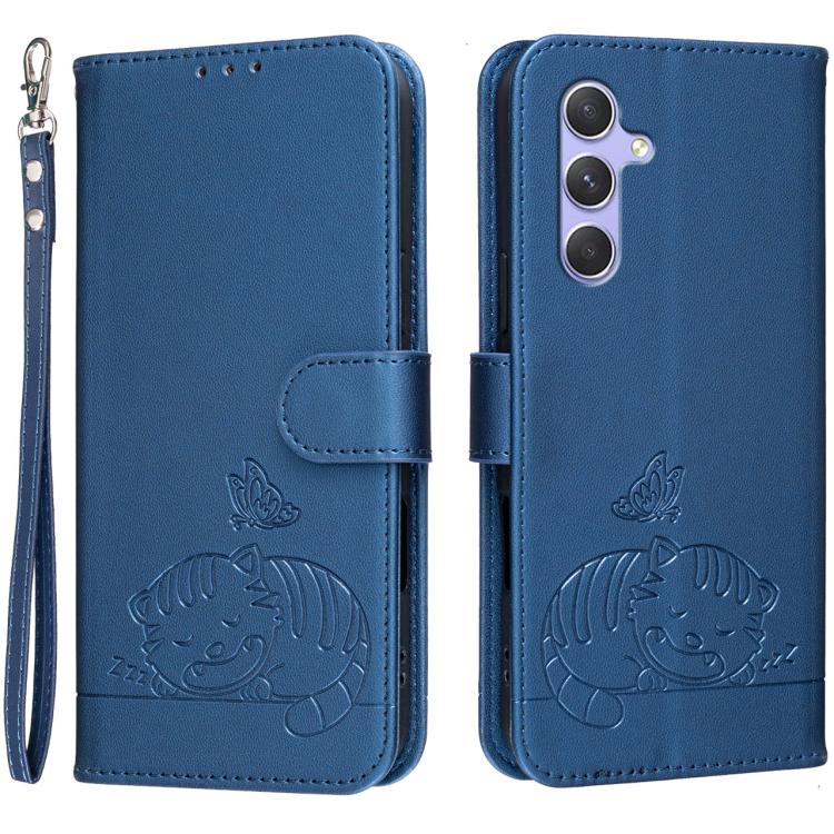 Custodia in ecopelle con cinturino e protezione RFID per Galaxy A54 e A14 5G