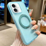 Custodia magnetica ibrida TPU PC con supporto girevole per iPhone