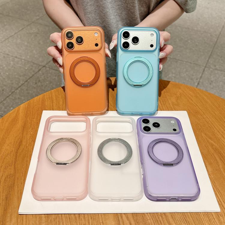 Custodia magnetica ibrida TPU PC con supporto girevole per iPhone
