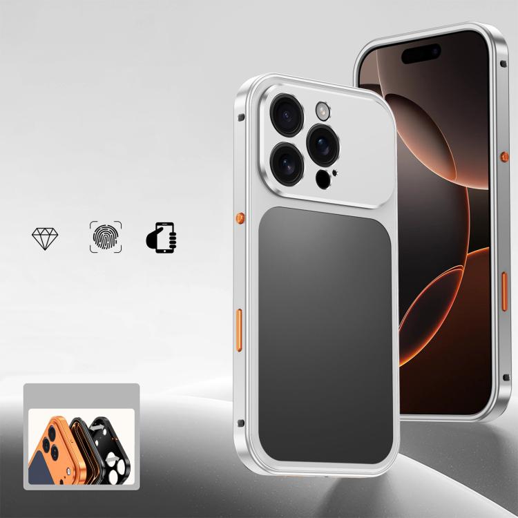 Custodia con fibbia a molla e telaio in metallo per iPhone