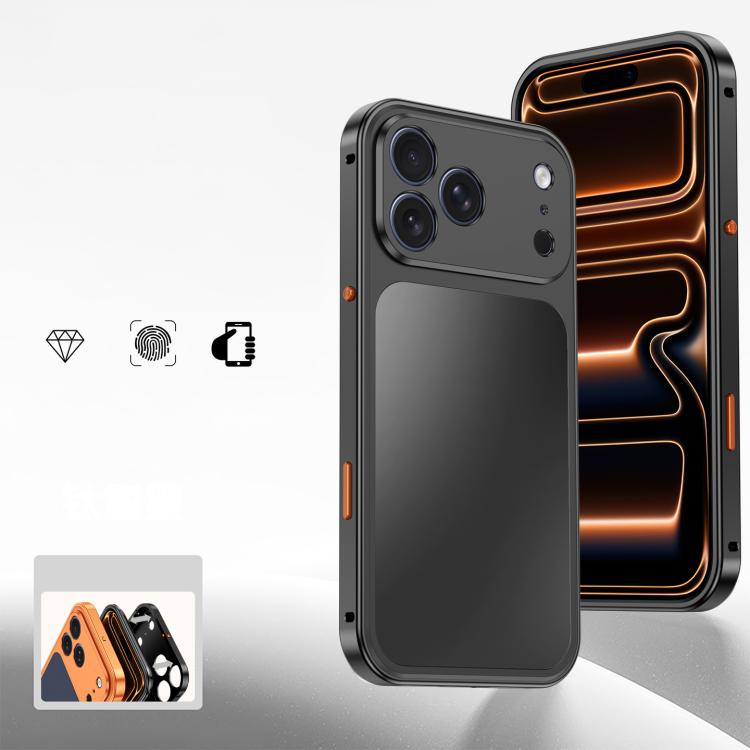 Custodia con fibbia a molla e telaio in metallo per iPhone