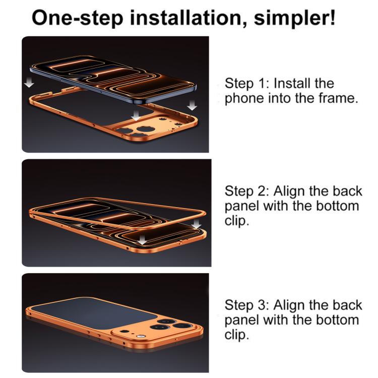 Custodia con fibbia a molla e telaio in metallo per iPhone