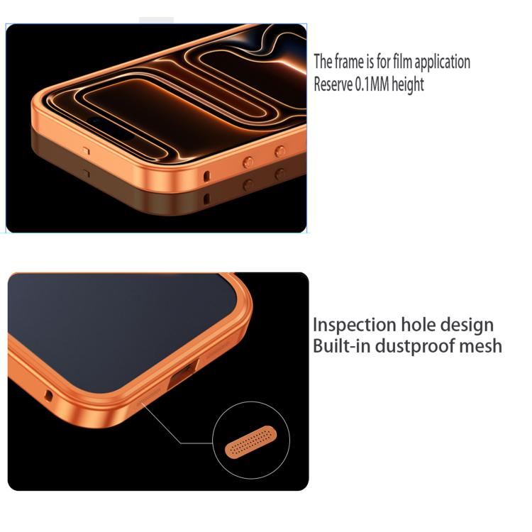 Custodia con fibbia a molla e telaio in metallo per iPhone