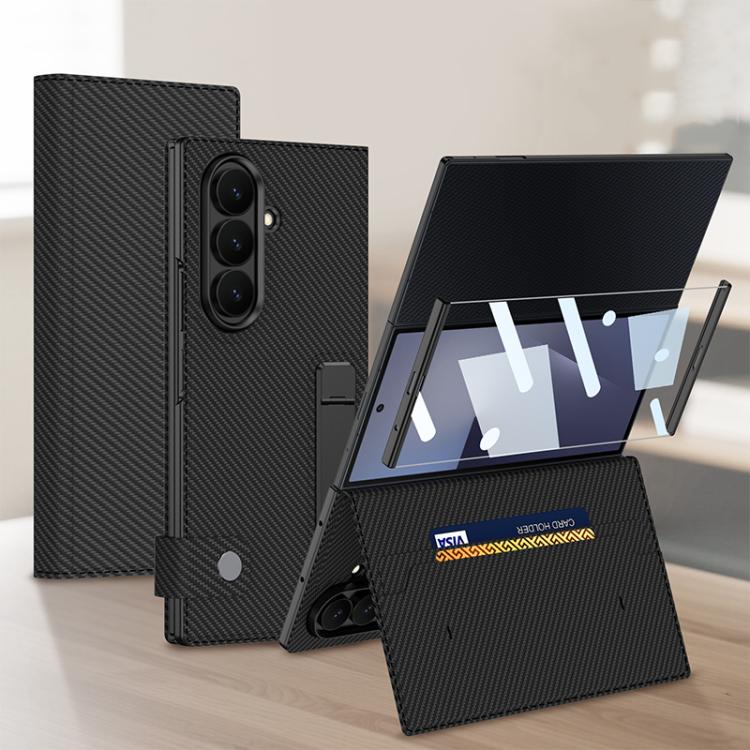 Custodia a libro con supporto per Galaxy Z TriFold Carbon Fiber