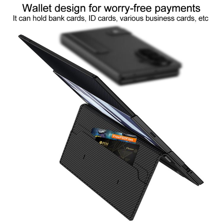 Custodia a libro con supporto per Galaxy Z TriFold Carbon Fiber