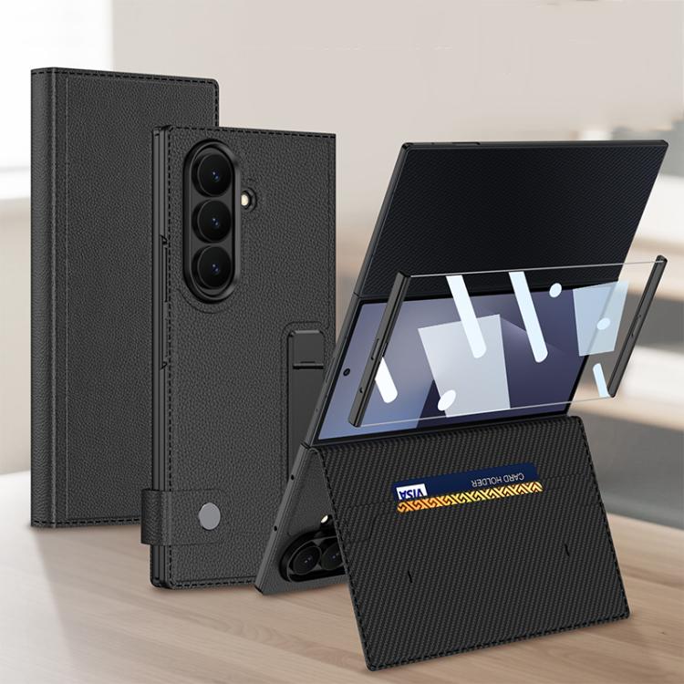 Custodia a libro con supporto per Galaxy Z TriFold Carbon Fiber