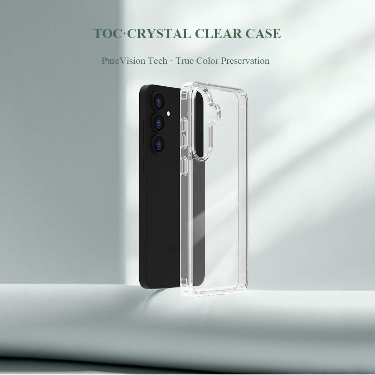 Custodia antiurto LeReach TOC Clear in TPU e acrilico per Galaxy S25 FE, S25+