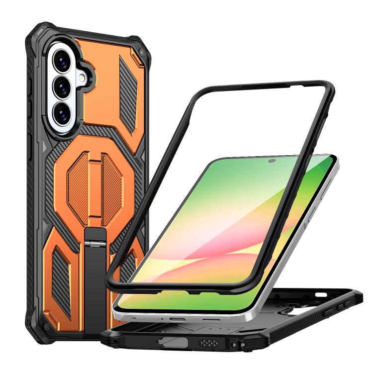 Custodia antiurto con supporto metallico nascosto per Galaxy A57 e A16/A17/A26