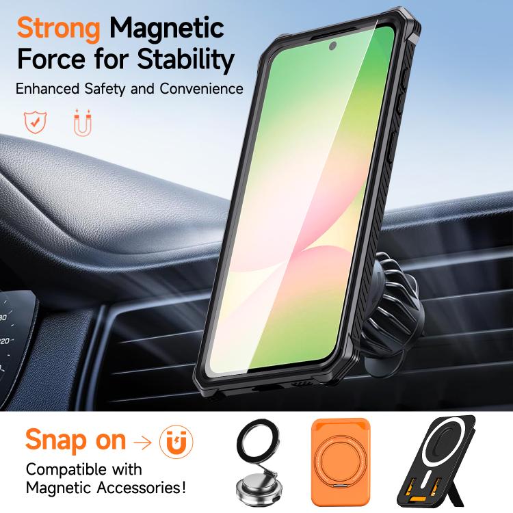 Custodia antiurto con supporto metallico nascosto per Galaxy A57 e A16/A17/A26