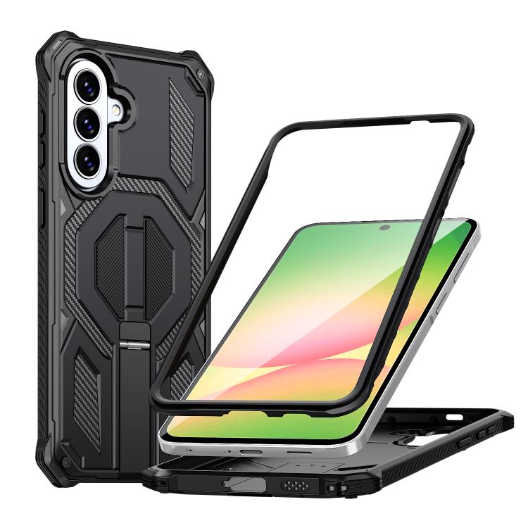 Custodia antiurto con supporto metallico nascosto per Galaxy A57 e A16/A17/A26