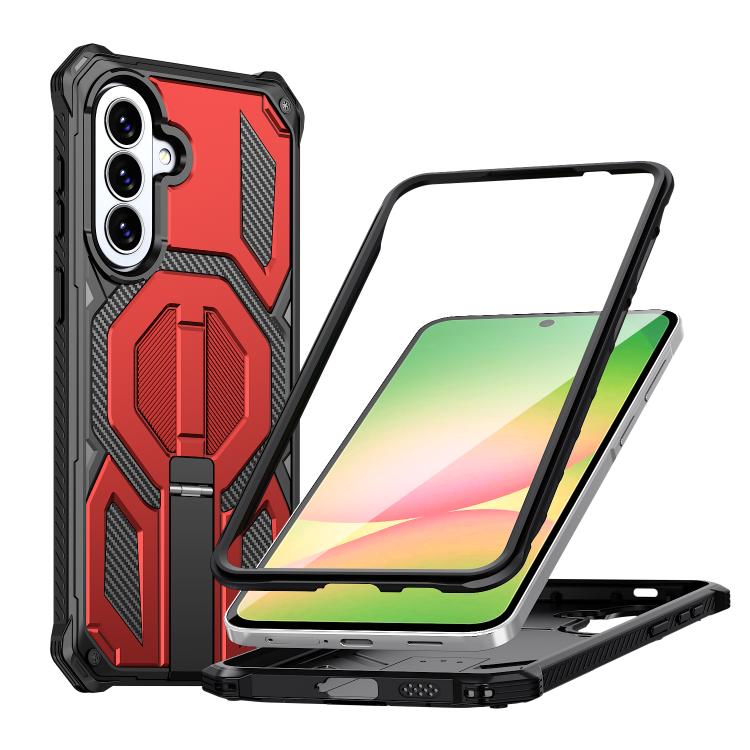 Custodia antiurto con supporto metallico nascosto per Galaxy A57 e A16/A17/A26